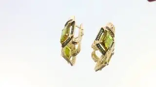 Золотые серьги с султанитом арт. кл2965а-48ск-с