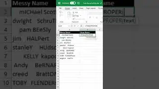 Trim + proper in excel