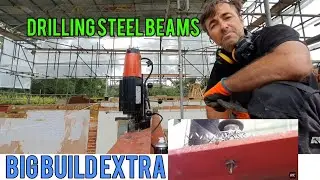 Drilling RSJ and steel for bolts and fixings with a magnetic drill
