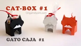 How to fold an Origami Halloween Cat and Candy Box #1 - Gato Caja