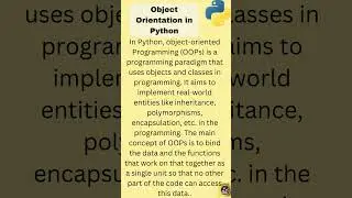 Object Orientation in Python #phython