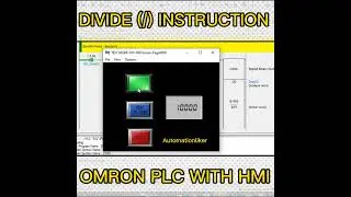 Divide instruction Omron PLC With HMI Simulation...