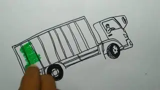 truk fuso bok standing diam ditempat - cara menggambar truk