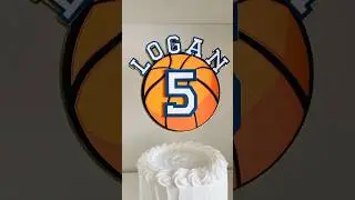 Basket ball themed cake topper