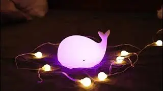 USB Charging LED Silicone Whale Night Lamp
