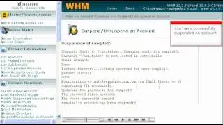 Suspend an account in whm