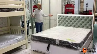 Двухспальная кровать с красивым изголовьем «Милена Премиум». Ультра Мебель