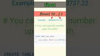 9. MySQL DataType | Types of data in MySQL | Float | Double | Decimal | By The Rock Shivam