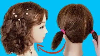 Прическа на короткие волосы на Новый год. Hairstyles for short hair. Peinados para cabello corto