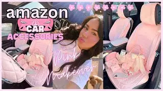 GIVING MY MERCEDES A PINK MAKEOVER! |AMAZON CAR ACCESSORIES!