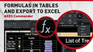 Formulas in Tables and Export to Excel | ARES Commander
