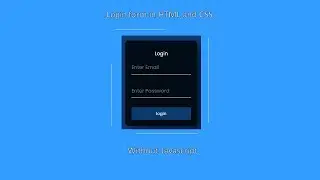 Create a Login Form in HTML and CSS [2021] [Dark]