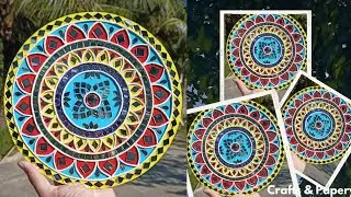 How to make easy and beautiful lippan art with mirror work wall hanging at home/diy wall hanging
