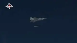 Russian MiG-31K launching hypersonic missile Kh-47М2 «Dagger»