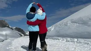 Snow hike from Kandersteg to Gemmipass Switzerland