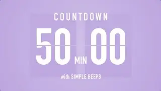 50 Min Countdown Flip Clock Timer / Simple Beeps 🫐 🔔
