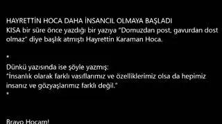 Ahmet Hakan'ın 23 Eylül 2017 Tarihli Yazısı