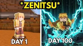 I Survived 100 Days as ZENITSU in Demon Slayer Minecraft (Hindi)