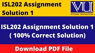 ISL 202 Assignment 1 Fall 2021|| Available in PDF file