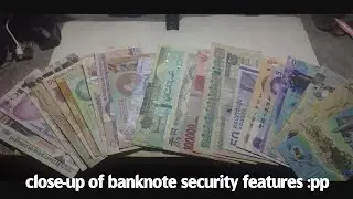 close-up of banknote security features :pp