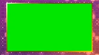 Pink and golden lighting background loop with golden frame - Free Green Screen