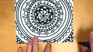 Mandala - Black and White - Step 2 of 2