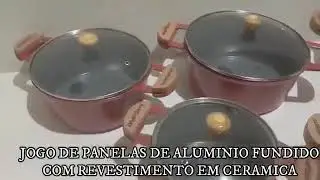 conjunto de panelas 5 peças vermelhas com revestimento em cerâmica