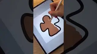 How to draw a cute Angel Gingerbread Cookie👼🪽 #art #draw #drawing #digitalart #drawingtutorial