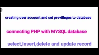 connecting php with mysql database