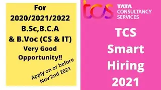 TCS Smart Hiring 2022 | 2021 | 2020 Batch - Tcs Recruitment 2021 | Tcs off campus drive 2021