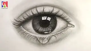 How to Draw Hyper Realistic Eye with Tear | Step by Step Drawing with Pencil Shading for Beginners