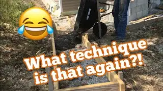 DIY retaining wall project - how to pour concrete foundation for a retaining wall