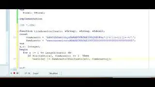 ´SEM ACENTOS - PEQUENA E SIMPLES FUNÇÃO PARA RETIRAR OS ACENTOS E CARACTERES ESPECIAIS-DELPHI 10.3