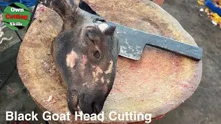Black Goat Head Cutting Skills | goat Head Cutting Skill | Own Cutting Skills