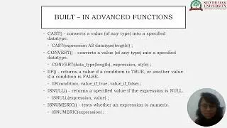 Unlocking Database Magic  Aggregate Functions, Built in Functions, Set Operations, Joins, and Clause