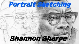 Portrait Sketching Shannon Sharpe. Beginner Friendly. How to Draw.