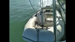 Changing dinghy tubes at anchor