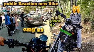 Girls Reaction New Bike Jawa 42 // new leg guard installation @vtrstorm3278 #newbike