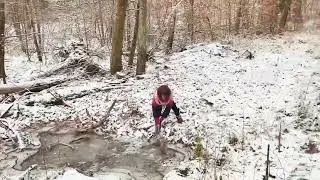 Going for a snow hike + Breaking the ice 🧊 + Snow ❄️ Angel 👼 ll das Eis brechen!🤣😅😅