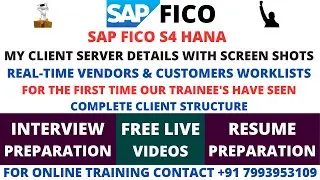 SAP FICO S4 HANA MY CLIENT SERVER DETAILS WITH SCREEN SHOTS REAL-TIME VENDORS & CUSTOMERS WORKLISTS