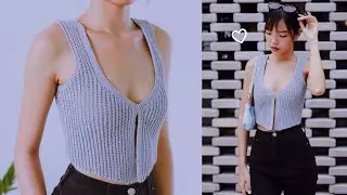 Crochet Ribbed Vest Tutorial | Crochet Kendall Jenner Vest | Chenda DIY
