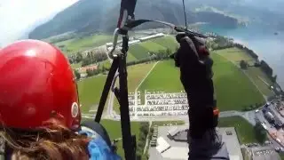 Paragliding - Simone getting airborne (tandem flight August 2012 Switzerland)