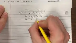 Where do y=5x-5 and y=x^2+4x+5 intersect?