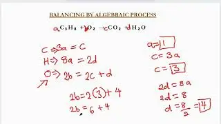 Balancing Chemical Equations by Algebraic Process