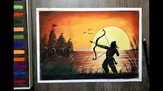 Ayodhya Ram Mandir Nirman -- Easy Soft Pastel Drawing For Beginners - Step By Step