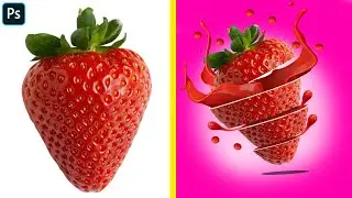 Poster Design Strawberry Flavor | Strawberry Photoshop Edit