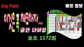 로또 1172회 이것은 꼭 체크하자 ★ 출현타이밍~! 출현후 흐름과 특징, 출현유력수와 출현유력 끝수~! 흐름과 함께 살펴보세요. 체크는 필수...^^