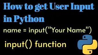 User Input functions in Python | How to get user input in Python ? | input() function in python