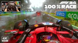 Charles Leclerc's Ferrari SF24 - F1 24 100 % Race Italian GP | Steering Wheel Gameplay