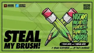 Steal My Brush! | NecroArchitect Pencil & Charcoal Brush for Adobe Illustrator and Affinity Designer